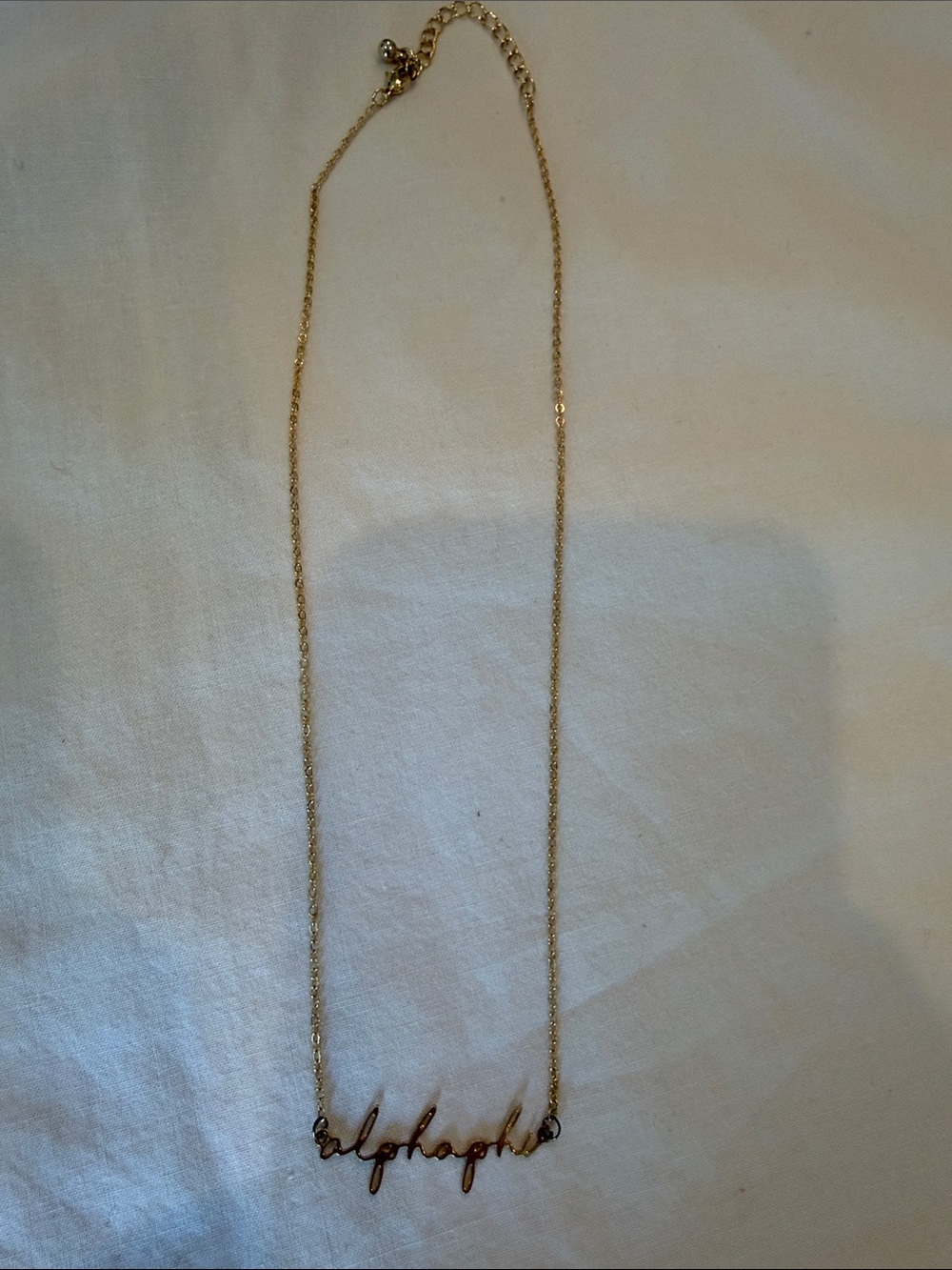 Gold Script ALPHA  PHI Necklace - Women Jewelry